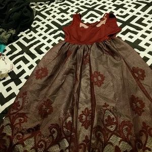 Red lace dress